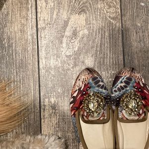 Nine West Jeweled Ballet Flat with Butterflies 🦋